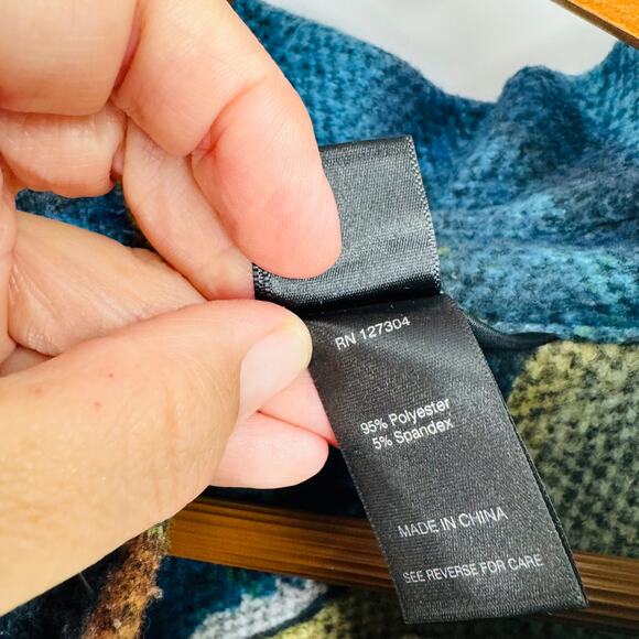 Ali Miles Abstract Print Button Front Bell Sleeve Jacket Boho Artsy Coat Size 2X - Picture 6 of 7